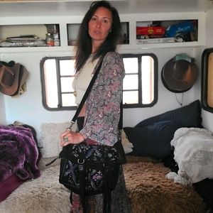 Free People Boho Embroidered Purse Bag